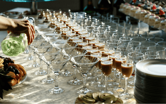 Drinks setup for an event