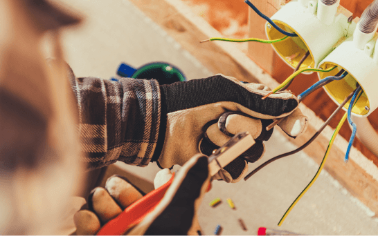 Glove handling wiring in a pipe